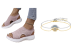 Women's Breathable Knit Platform Sandals Cushioned Sole