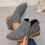 VStep™ Women’s Low-Heel Ankle Boots – Easy Zip & Everyday Style