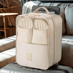 Oxford Cloth Travel Shoe Storage Bag 3-Compartment
