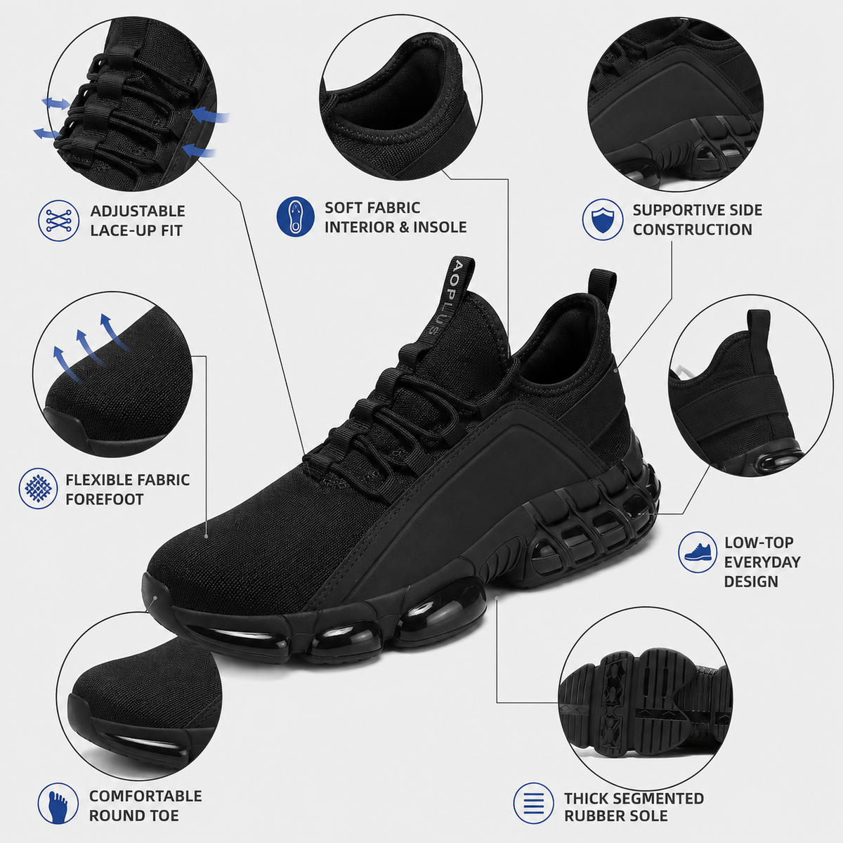 EaseStep™ Men's Lightweight Comfort & Support Sneakers