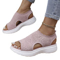 Women's Breathable Knit Platform Sandals Cushioned Sole